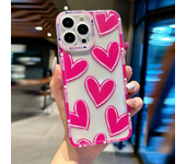 Luxury Love Heart Colorful Korean Soft Clear Phone Case For iPhone 15 Pro Max 14 13 12 11 Pro Max XR XS Max 7 8 Plus Y2K Cover