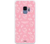 Funda original compatible con Samsung Galaxy S9 - Hello Kitty patron sobre rosa