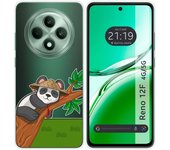 Tumundosmartphone Funda Silicona Transparente para Oppo Reno 12F 4G / 12 F 5G diseño Panda Dibujos