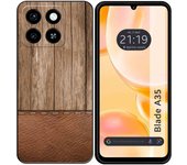 Tumundosmartphone Funda Silicona para Zte Blade A35 / A55 diseño Madera 09 Dibujos