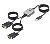 StarTech.com - 2P6FFC-USB-SERIAL cambiador de género para cable USB-A 2 x DB-9 RS-232 Negro, Gris 2P6FFC-USB-SERIAL