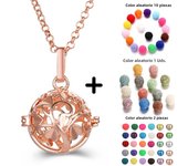 Mexico Style Tree Of Life Angel Necklace 16MM Music Ball Vintage Pregnancy Necklace Aroma Essential Oil Diffuser Locket Pendant
