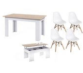 Pack Ahorro: Mesa de Comedor + 4 Sillas + Mesa de Centro     Saldos y Stocks