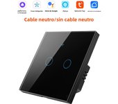 Tuya Smart Wifi Light Switch No Neutral Wire Touch Panel EU 1/2/3 Gang Wall Switch Wireless Control Voice Control Alexa Google
