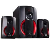 Altavoces 2.1 bluetooth hiditec h400 40w lector usb / sd y entrada aux.  radio fm  color negro / rojo