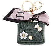 Fashion Leather Earphone Storage Bag Mini Creative Keychain Solid Color Pendant Earphone Case Bluetooth Headset Cover