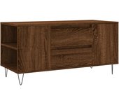 vidaXL Mesa de centro madera de ingeniería 102x44,5x50 cm Blanco, Negro, Blanco brillante Mesita de Salón o Comedor o Auxiliar Mesa de Café Meuble Salón