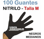 Alba 100 Guantes Nitrilo Talla M Negros