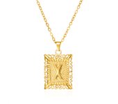 Gold Color 26 Alphabet Necklace For Women Men Stainless Steel Initial Letter Clavicle Chain Choker Birthday Party Jewelry Gifts