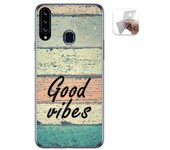 Tumundosmartphone Funda Gel Tpu para Samsung Galaxy A20s diseño Madera 01 Dibujos
