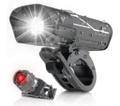 Juego de luces para bicicleta recargable por USB de 1000 lúmenos, Beacon para bicicleta de 3 LED, superbrilliant, Agua-proof IPX5, lintero de seguridad para bicicleta