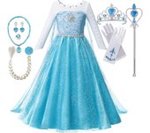 Fancy Queen Elsa Anna Costume Girls Princess Dress Toddler Halloween Cosplay Party Vesidos For 2-10 Years