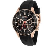 Sector Reloj Hombre 230 43mm Chro Blk Dial Blk Silicon St Acero