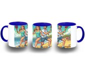 MERCHANDMANIA TAZA COLOR padel juego playa raquetas deporte amigos color mug
