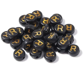 100-500PCS Acrylic Black Gold Color A-Z 26 Letter Beads Round Shape Alphabe Beads for Jewelry Making DIY Bracelet Accessories