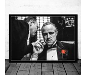 Classic Godfather Movie Poster Prints  Black  White Mafia Film Vito Corleone Al Pacino Canvas Painting  Wall Art Home Decor