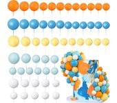 56 PCS Colorful Ball Shaped Cake Topper Pearl Balls Cupcake Cake Insert Topper for Birthday Party Wedding Decoration Supplies