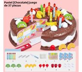 37Pcs Kids Toy Simulation DIY Birthday Cake Model Kitchen Pretend Play Cutting Fruit Food Toy for Toddler Children Gift