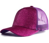 2023 New Summer Glitter High Ponytail Baseball Cap Female Snapback Hat Casual Black White Pink Mesh Trucker Caps for Women Gorra