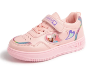 Disney Children's Casual Shoes Frozen Princess Elsa Anna Breathable Girls' Pu Leather Sports Shoes White Sneakers Size 26-37