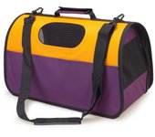 Transportín/Bolsa color violeta y naranja avión - para pequeñas mascotas - 49 x 28 x 29 cm