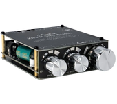 Amplificador De Audio BT 5.0 TPA3116D2 2x100W Stereo With Ajuste De Treble Y Bass Para Altavoces Placa De Amplificación Estéreo With Entrada BT AUX USB Salida De Altavoz Y 3,5mm
