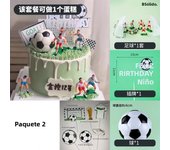 Football Boy Cake Decoration Football Field Player Doll Cupcake Top Happy Birthday Decoration Sports Children's Party Supplies