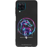Funda original compatible con Samsung Galaxy A22 4G Negro con un diseño de Mortal Kombat Logo Ice