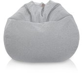 Sofá Puff Gigante XXL con Relleno Incluido - Diseño Clásico y de Lujo para Decoración de Habitación Juvenil o Adolescente - Bean Bag Gamer - Puff Infantil Gris - Marca Aiire