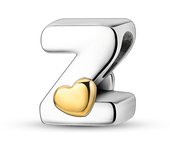 New 925 Sterling Silver Cute Gold Lucky Heart 26 Letter Series Charms Beads Fit Pan Original Bracelets DIY Gifts Fine  Jewelry