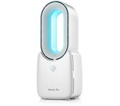 Ventilador de Mesa portátil, recargable a badería, sin Aspas, para dormitorio, Hogar, Oficina y Viajes (Blanco)