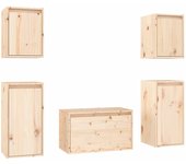 vidaXL Muebles para TV 5 piezas madera maciza de pino, Mueble de Salon, Mueble TV, Mueble TV salon, Mesa de TV, Mueble tele