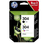 Hp 304 negro + color pack de 2 cartuchos de tinta originales - 3jb05ae