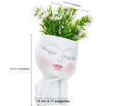 Shy Girl Face Planter, Creative Faux Human Resin Crafts, Multicolor Planter with Drainage Hole, Garden, Tabletop Decorations