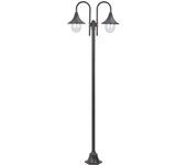vidaXL Farolas de Jardín con 2 Luces Aluminio 220 cm Iluminación Patio Color Blanco,  Bronce,  Verde oscuro y mas