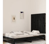 Cabecero de cama de pared madera maciza pino negro 95,5x3x90 cm