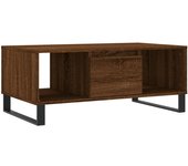 vidaXL Mesa de centro madera contrachapada 90x50x36,5 cm Blanco, Negro, Blanco brillante Mesita de Salón o Comedor o Auxiliar Mesa de Café Meuble Salón