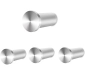 Colgador Toalla Baño, Ganchos Pared de Acero Inoxidable 304, Colgador Trapos Cocina Max 30kg, Percha Baño Plateado Para Cocina Dormitorio, 4 Piezas