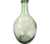 CAPRILO REGALOS & DECORACIÓN Figura Decorativa Bohemia de Cristal Verde "Jarrón Cuello Botella ". Vidrio. Floreros. Esculturas. Decoración Hogar. Regalos Originales. 20 x 20 x 37 cm