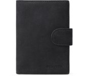 Cartera Hombre de cuero, Billetera with Bloqueador RFID, Cartera Vertical para Hombre with 19 Ranuraspara Tarjetas, 3 Ranuraspara Billetes, 1 Bolso para Monedaswith Bot N