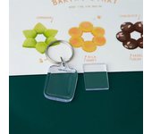 2-5Pcs/Pack Transparent Rectangle Blank Acrylic Insert Keychain Photo Picture Frame Keyring Holder DIY Split Ring KeyChain Gift