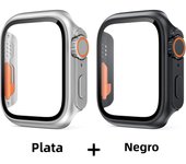 2pcs Watch Case For apple watch Series 9 8 7 6 5 4 3 41MM 45MM 40MM 44MM 38MM 42MM Change To Ultra Universal Watch Film Cover