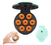Mini máquina para hacer donas eléctrica de 1000 W con revestimiento antiadherente, para hacer donas de cocina, bocadillos para niños, postres, desayunos, hace 7 donas, electrodoméstico de cocina para niños en casa (color: verde)