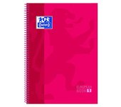 Oxford, Cuaderno A4, cuadricula 5x5, tapa extradura, microperforado, libreta A4 Europeanbook 1, color rojo