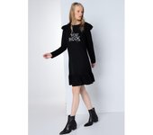 LOIS JEANS - Vestido corto con volantes Grafica métalizada