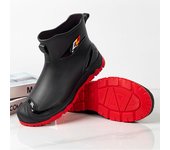 Rain Boots for Men， New Fashion Non-slip Rain Boots with Drawstrings That Can Be Worn in All Seasons and Waterproof Rubber Shoes