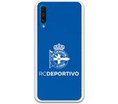 Funda original compatible con Samsung Galaxy A50 - RC Deportivo Escudo blanco fondo azul