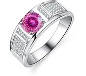 Real 1.0 Carat Moissanite Ring For Men Pure Solid 18K White Gold Rings D Color Diamond Engagement Wedding Ring Jewelry Gift