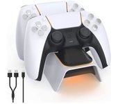 Cargador de controlador para PS5, ranura para soporte de estación de carga de controlador dual para Playstation 5 DualSense con indicador LE