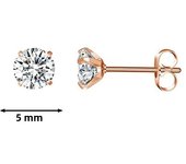 1 Pair Rosegold Tone Stainless Steel Multiple Piercing Small Huggie Hoop Earrings CZ Cartilage Stud Earrings Set for Women